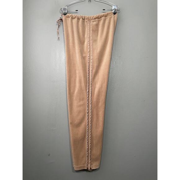 Y2K Everlast Velour Pants Womens Size M Taupe Track Drawstring Athleisure Y2K - Picture 6 of 15